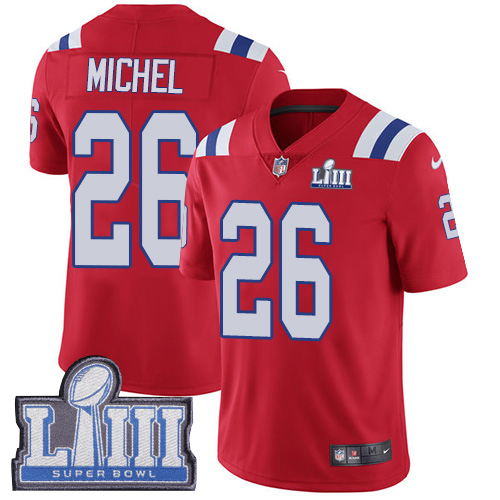 Men New England Patriots #26 Michel red Nike Vapor Untouchable Limited 2019 Super Bowl LIII NFL Jerseys->boston red sox->MLB Jersey
